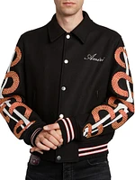 Bones Wool-Blend Varsity Jacket