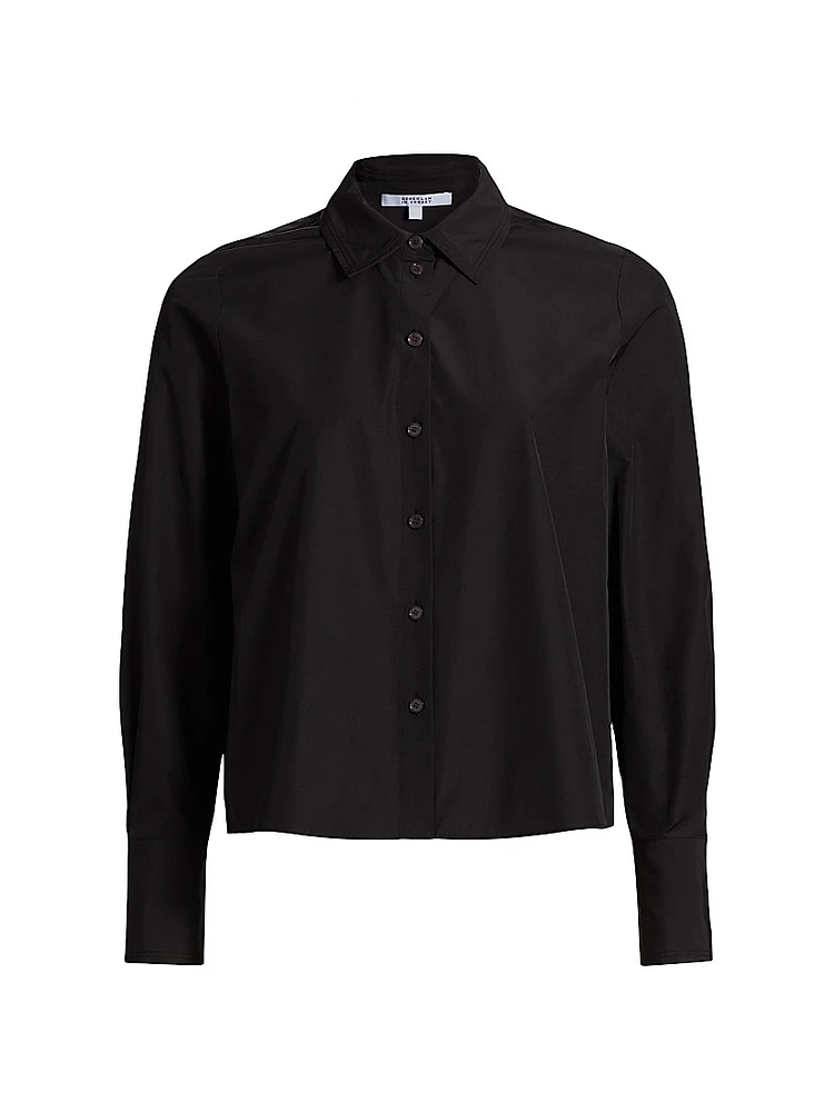 Cotton-Blend Button-Front Top