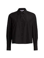 Cotton-Blend Button-Front Top