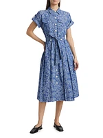 Gaelle Floral Belted Utility Dress
