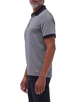 Quarter Zip Printed Cotton Polo Shirt