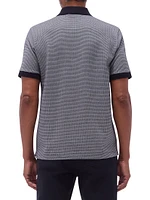 Quarter Zip Printed Cotton Polo Shirt