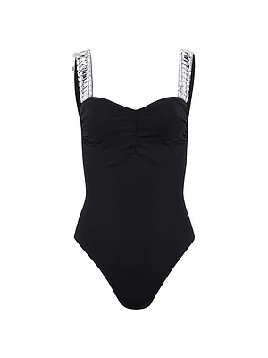 Daniella with Sequin Straps One Piece Swimsuit
