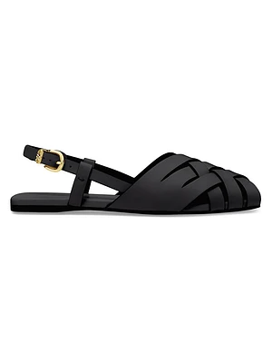 Irene Woven Leather Slingback Sandals