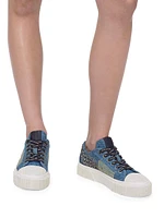 Denim Monogram Low-Top Sneakers