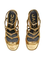 Kiki Metallic Leather Platform Pump Sandals