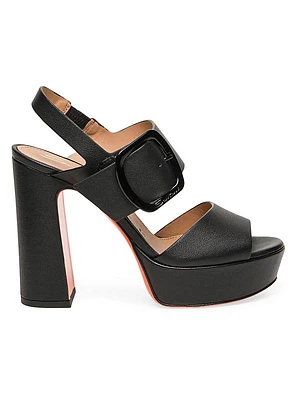 120MM Leather Platform Sandals