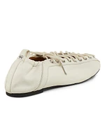 Eyelets Lace-Up Ballet Flats