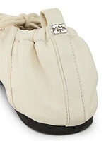 Eyelets Lace-Up Ballet Flats