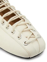 Eyelets Lace-Up Ballet Flats