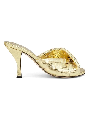 Blink 80MM Metallic Intrecciato Leather Sandals