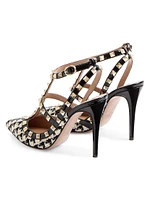 Rockstud Pumps Pied-De-Poule Fabric 100MM