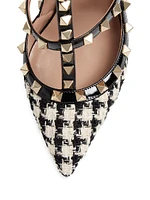 Rockstud Pumps Pied-De-Poule Fabric 100MM