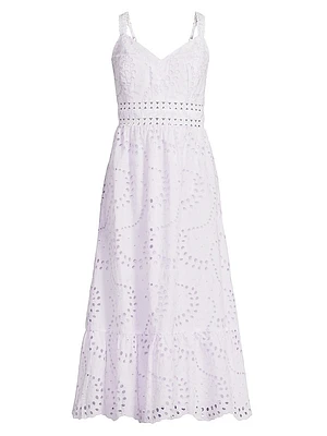 Tiah Eyelet Midi-Dress