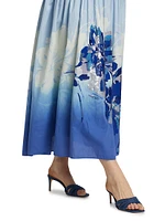Daelia Sequined Floral Cotton Maxi Dress