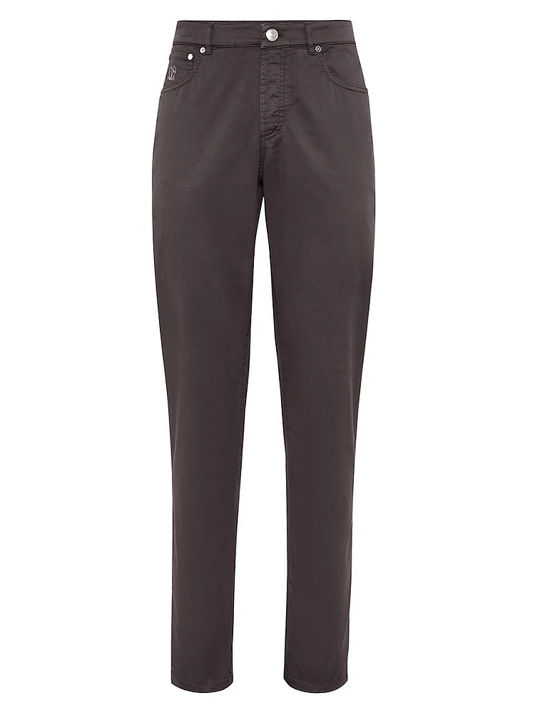 Garment Dyed Italian Fit Five Pocket Trousers