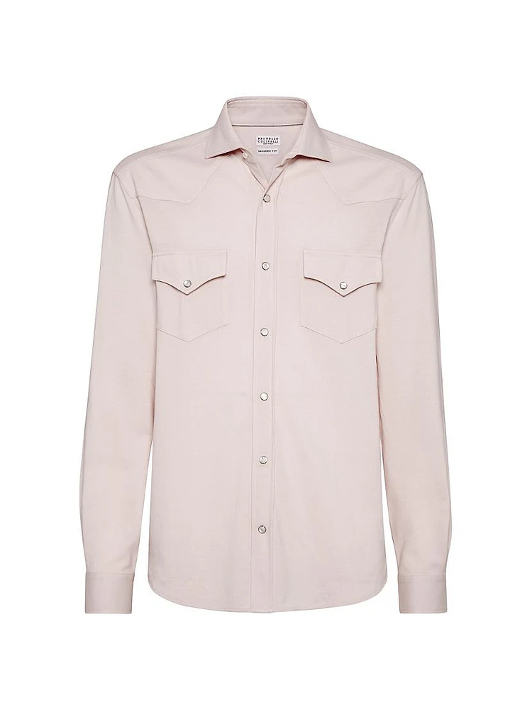 Cotton Piqué Western Shirt