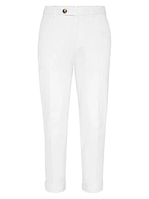 Garment Dyed Italian Fit Trousers Twisted Cotton Gabardine