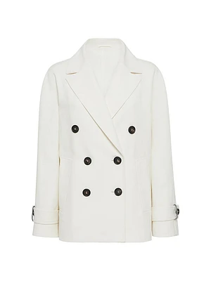 Cotton and Linen Cavalry Peacoat