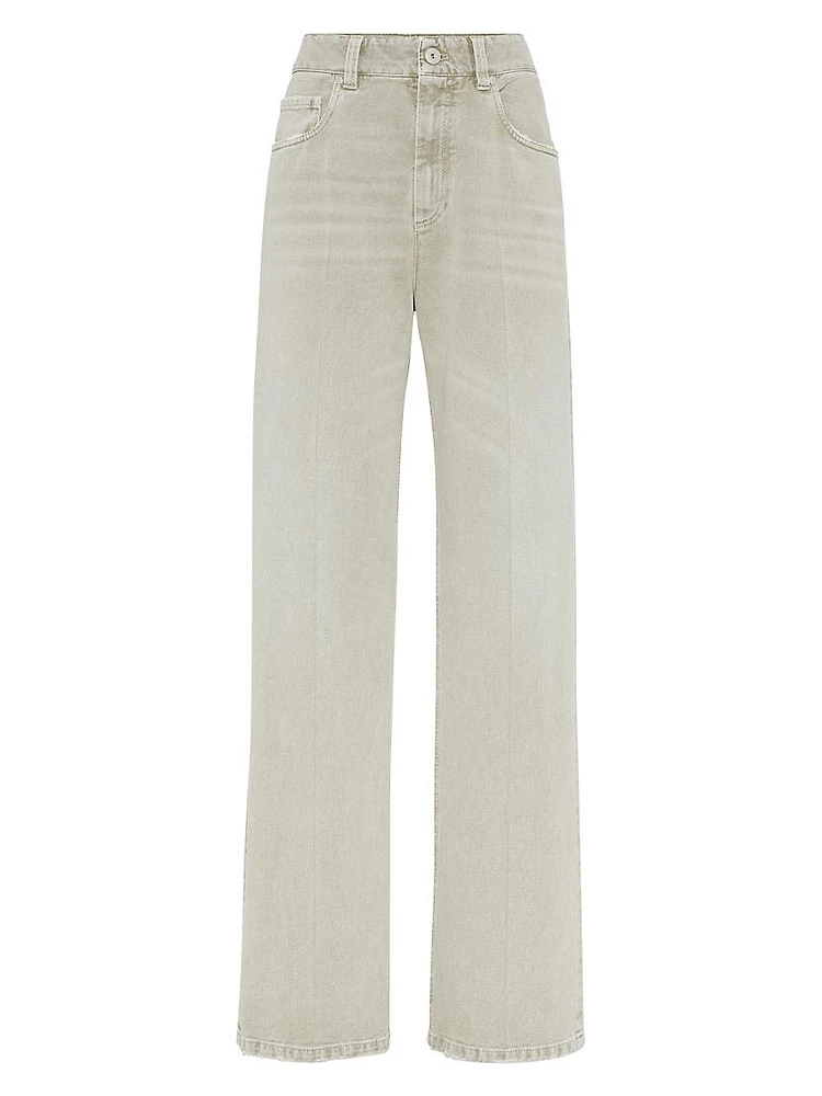 Dyed Denim Contemporary Loose Trousers