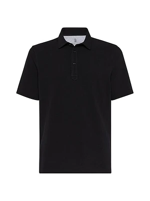 Cotton Piqué Shirt Style Collar Polo