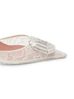 Camelia 90MM Crystal-Embellished Lace Slingback Pumps