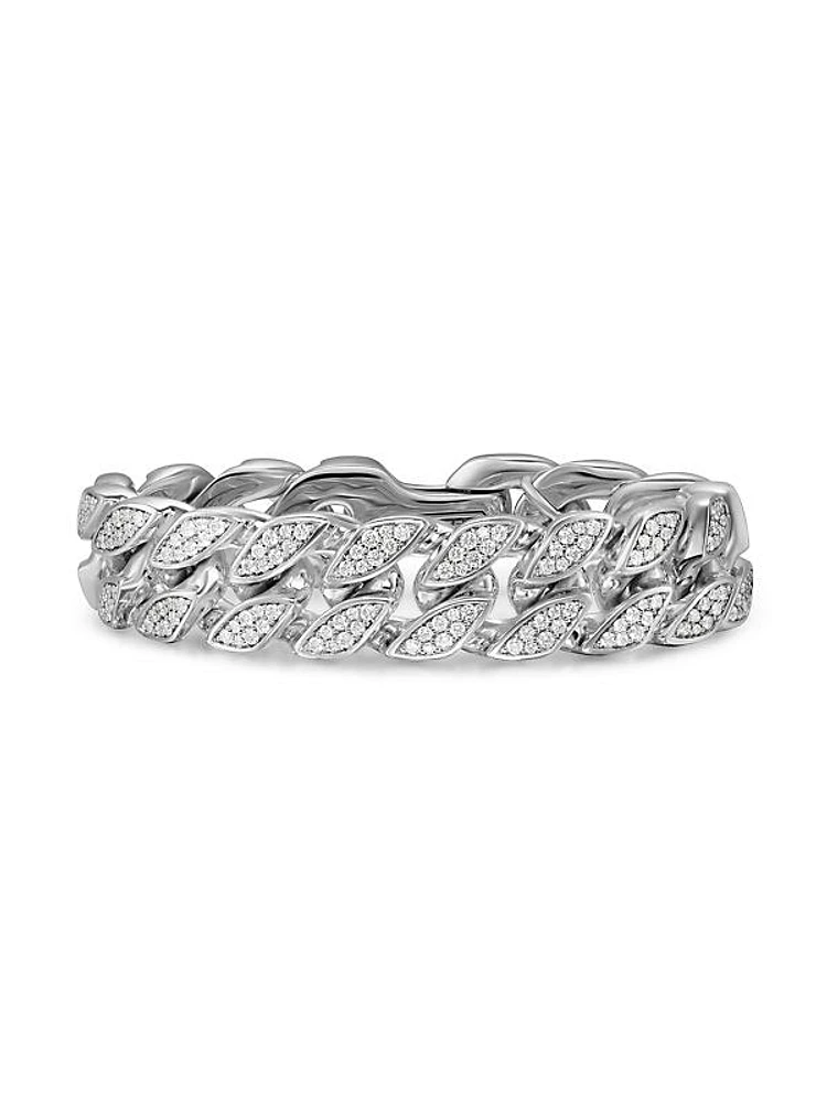 Curb Chain Bracelet in Sterling Silver, 18MM