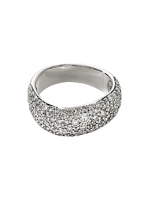 Surf Sterling Silver & 1.92 TCW Diamond Wavy Ring