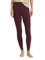 Cozy Cotton & Silk-Blend Rib-Knit Leggings