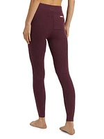 Cozy Cotton & Silk-Blend Rib-Knit Leggings