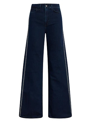 The Mia Crystal-Seam High-Rise Wide-Leg Jeans