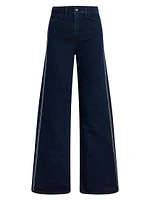 The Mia Crystal-Seam High-Rise Wide-Leg Jeans