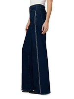The Mia Crystal-Seam High-Rise Wide-Leg Jeans