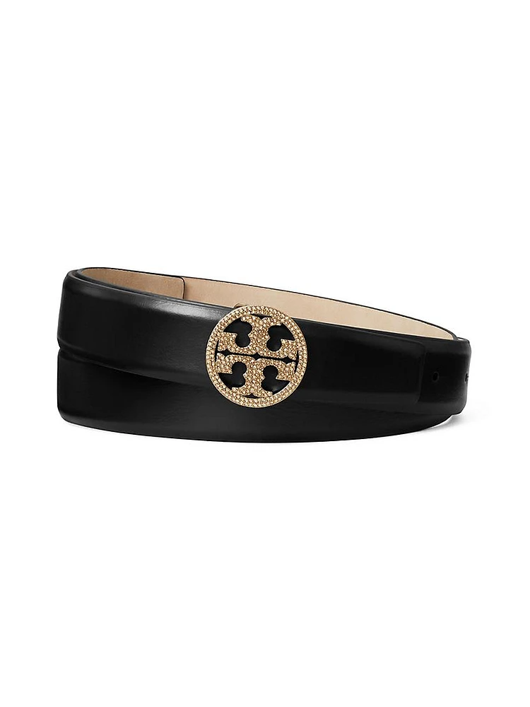 Miller Leather Pavé Logo Belt