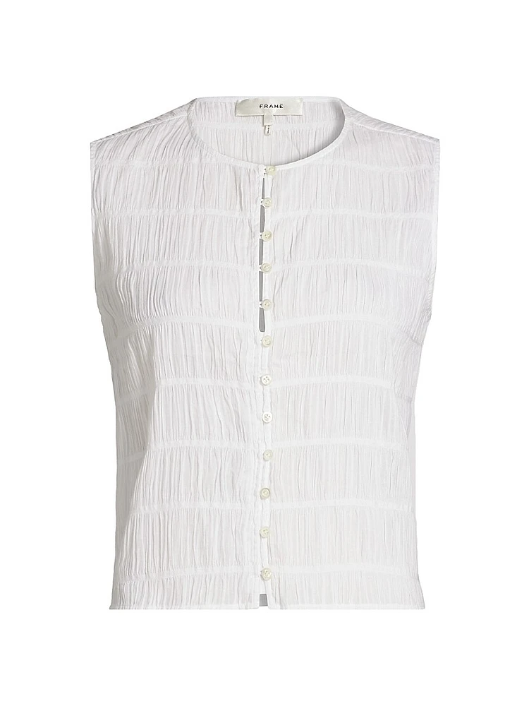 Smocked Sleeveless Top