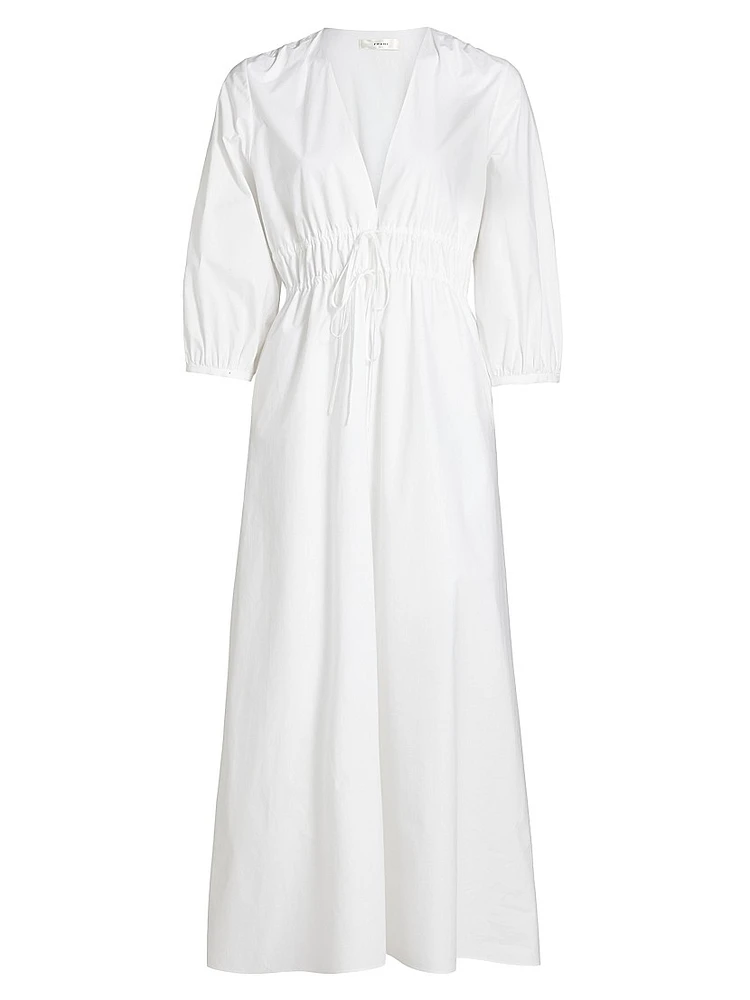 The Cinched Cotton Poplin Midi-Dress