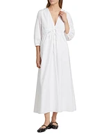The Cinched Cotton Poplin Midi-Dress