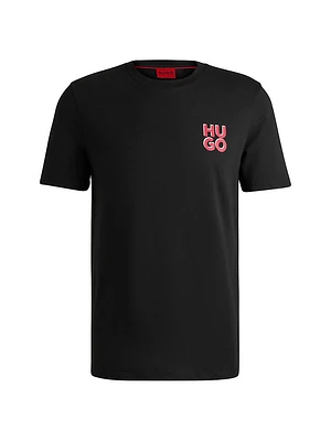 Cotton-Jersey T-Shirt with Stacked Logo Print