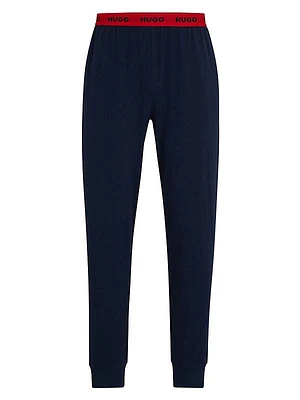 Stretch-Cotton Jersey Pajama Bottoms with Logo Waistband