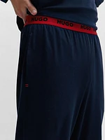 Stretch-Cotton Jersey Pajama Bottoms with Logo Waistband