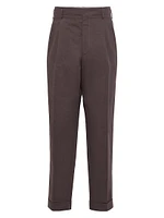 Gabardine Tailor Fit Trousers with Double Pleats