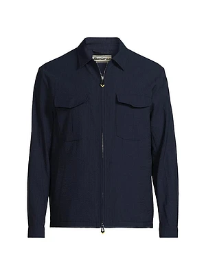 Seersucker Wool-Silk Jacket