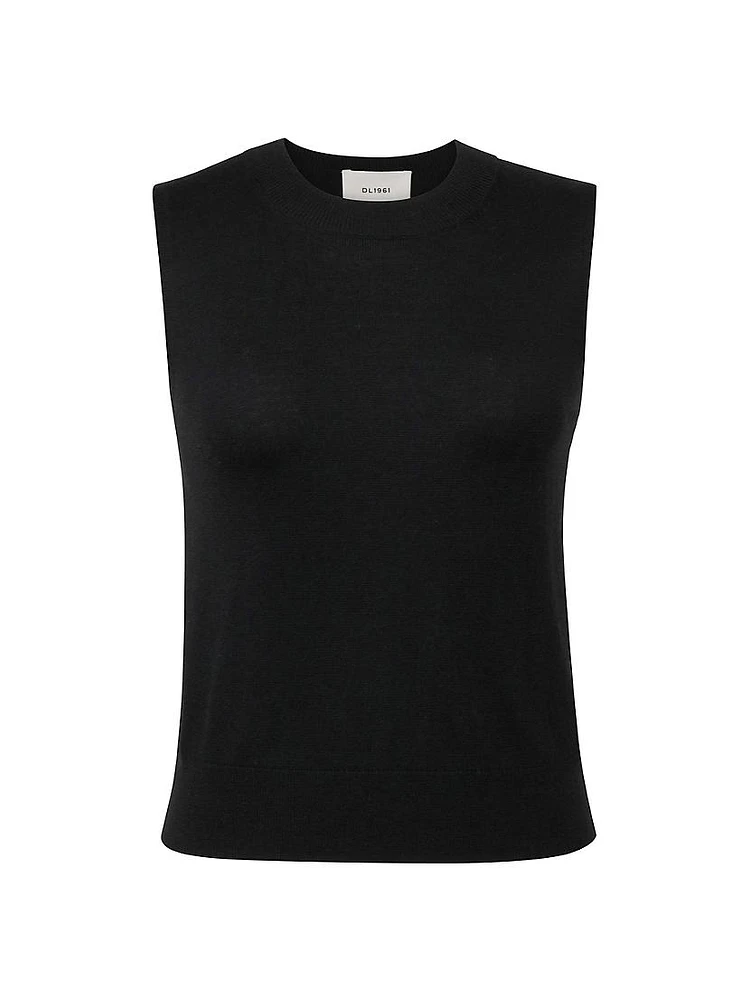 Sleeveless Knit Crewneck Top
