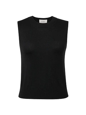 Sleeveless Knit Crewneck Top