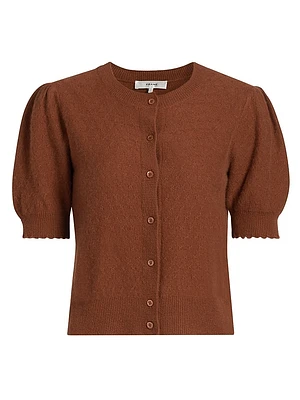 Cashmere Pointelle-Knit Cardigan