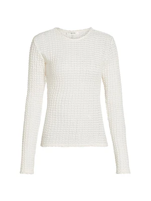 The Popcorn Textured Cotton-Blend Top