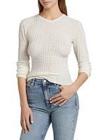 The Popcorn Textured Cotton-Blend Top