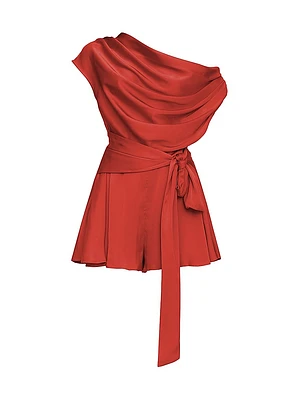 Edah Draped Off-The-Shoulder Romper