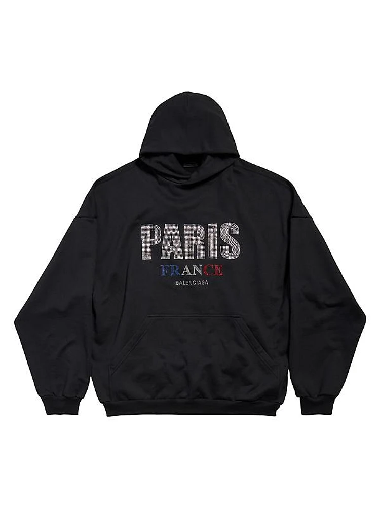 Paris Strass Large Fit Hoodie