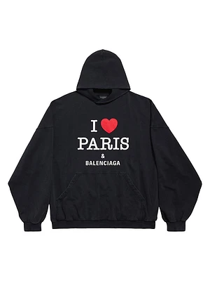 I Love Paris Hoodie Large Fit